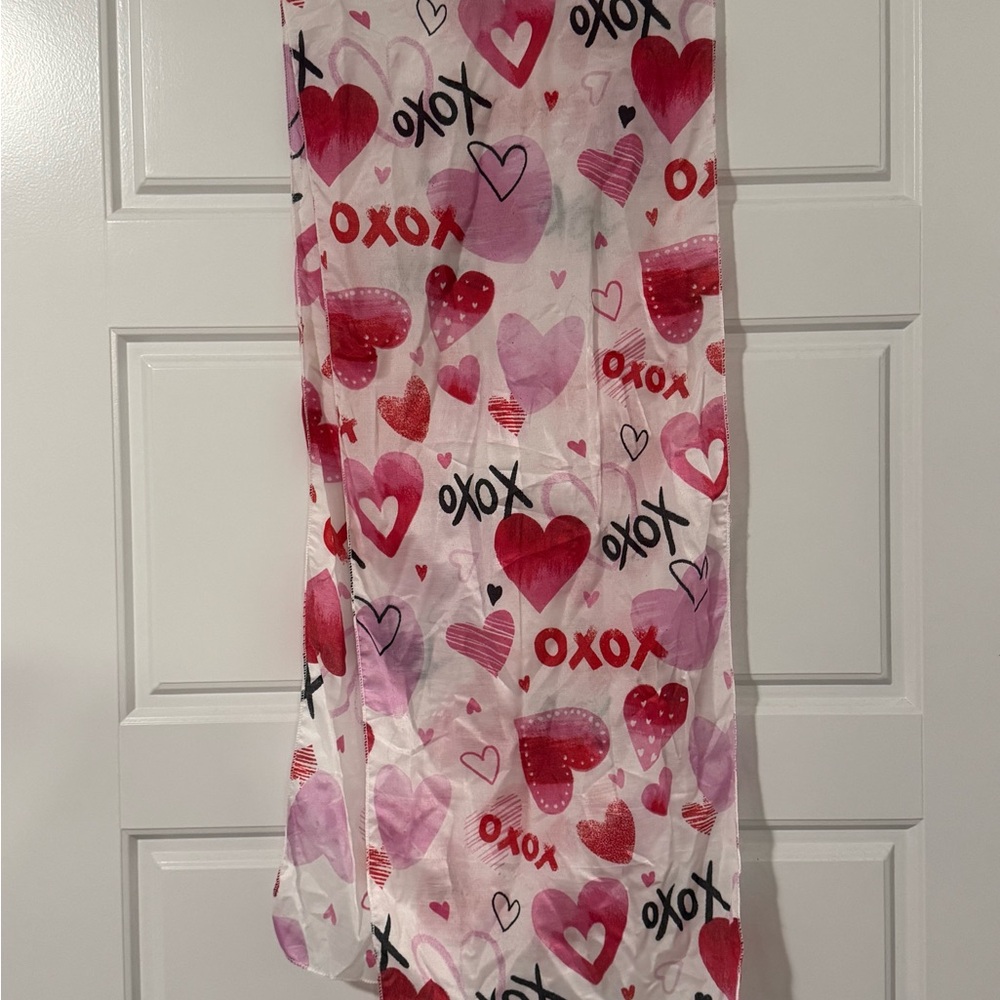 Heart Patterned Scarf with XOXO Design